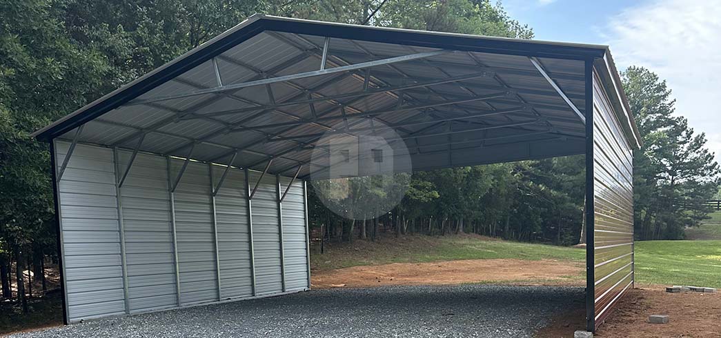 Highlighting A-frame horizontal roof carports offering durable open-air protection