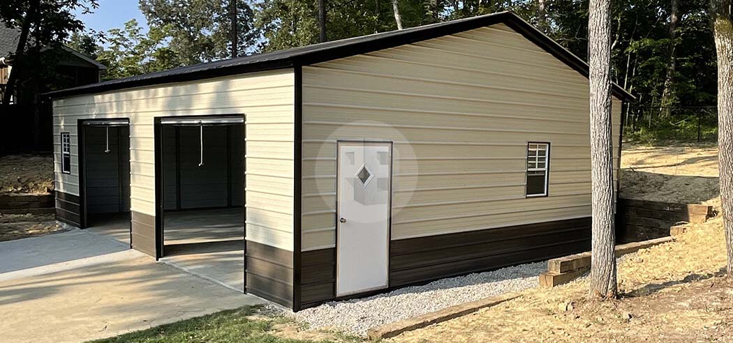 Highlighting metal barn designs providing storage and functional space